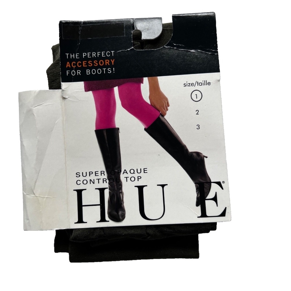 Hue Tights Super Opaque Cotton Control Top Green Dark Olive Size 1 Small